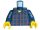 Lego minifigure torso - Plaid Button Shirt Pattern / Dark Blue Arms / Yellow Hands