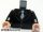 Lego minifigure torso - Suit with 2 Buttons and White Tie Pattern / Black Arms / Light Nougat Hands ( Set 7682 Indiana Jones Shanghai Chase )