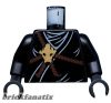 Lego minifigure torso - Ninjago Brown Rope, Gold Medallion and Black Undershirt Pattern / Black Arms / Black Hands