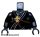 Lego minifigure torso - Ninjago Brown Rope, Gold Medallion and Black Undershirt Pattern / Black Arms / Black Hands