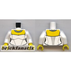   Lego figura torzo -  Wedding Dress with Necklace Pattern / White Arms / Yellow Hands