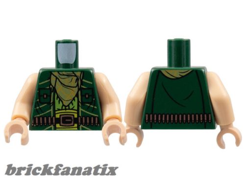 Lego Torso Vest with Checkered Bandana and Ammunition Belt Pattern / Light Nougat Arms / Light Nougat Hands