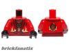 Lego figura Torso Ninjago Robe with Dark Red Sash and Fire Power Emblem Pattern / Red Arms / Black Hands