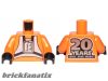 Lego minifigure torso - Torso SW Rebel Pilot with '20 YEARS LEGO STAR WARS' on Back Pattern / Orange Arms / Black Hands