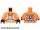 Lego minifigure torso - Torso SW Rebel Pilot with '20 YEARS LEGO STAR WARS' on Back Pattern / Orange Arms / Black Hands
