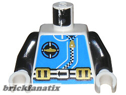 Lego figura torzo - Torso Aquazone Aquanaut Sub Logo, Zipper, and Weight Belt Pattern / Black Arms / White Hands