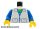 Lego figura torzo - Train Striped Undershirt, Zipper Jacket Pockets Pattern / Blue Arms / Yellow Hands