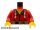 Lego figura Torso Western Bandit Suspenders and Ammunition on Belt Pattern / Red Arms / Yellow Hands