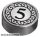 Lego Tile, Round 1 x 1 with Black Number 5 Coin Pattern