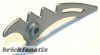 Lego Minifigure, Weapon Crescent Blade, Serrated with Bar, Flat Silver