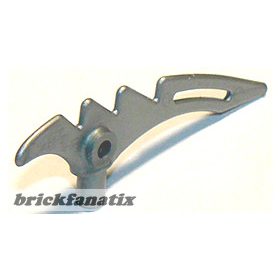   Lego Minifigure, Weapon Crescent Blade, Serrated with Bar, Flat Silver