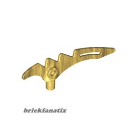   Lego Minifigure, Weapon Crescent Blade, Serrated with Bar, Gold