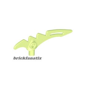   Lego Minifigure, Weapon Crescent Blade, Serrated with Bar, Light Lime
