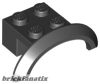 Lego Vehicle, Mudguard 4 x 2 1/2 x 1 with Arch Round, Black