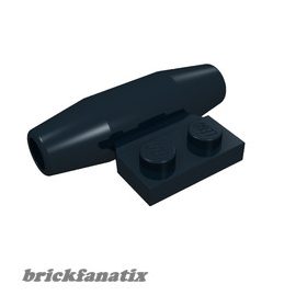   Lego Engine, Smooth Small, 1 x 2 Side Plate with Axle Holders and Slot, Black