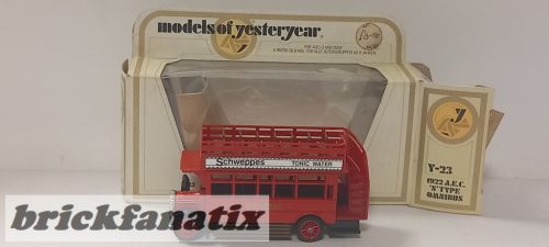 MATCHBOX Models Of Yesteryear 1923 A.E.C. 'S' Type Omnibus - Schweppes Tonic Water