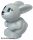 Lego Bunny / Rabbit, Mini Doll Style, Sitting with Medium Azure Eyes, Black Nose and Mouth and White Muzzle Pattern
