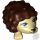 Lego Hedgehog, Mini Doll Style with Black Eyes, Eyelashes and Nose and Dark Brown Spines Pattern, Dark brown