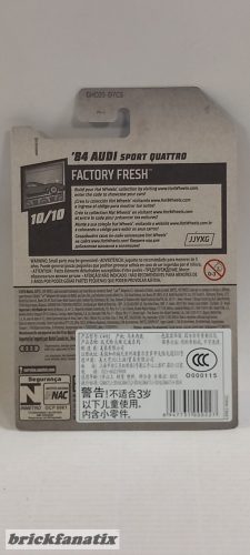 Hot Wheels 1984 Audi Sport Quattro ( Long Card )