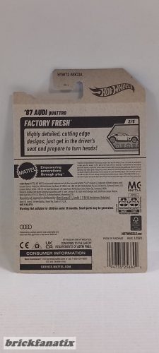 Hot Wheels 1987 Audi Quattro ( Long Card )