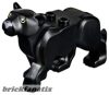 Lego Cat, Large (Panther) with Lime Eyes and Dark Bluish Gray Nose Pattern