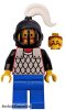 Lego figura Castle - Fright Knights - Scale Mail - Red with Black Arms, Blue Legs, Black Grille Helmet, White Plume
