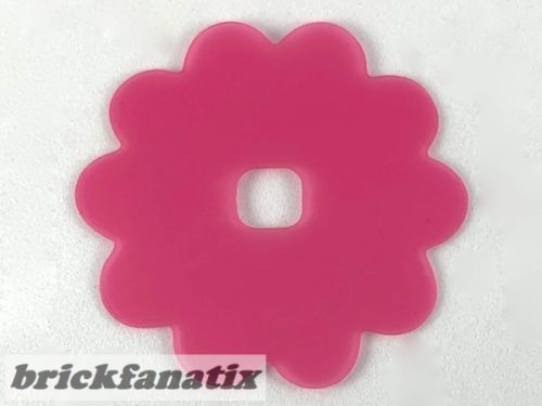 Lego Clikits, Icon Accent Rubber Flower 10 Petals 5 3/8 x 5 3/8, Trans dark rose