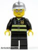 Lego figura City - Fire - Reflective Stripes, Black Legs, Silver Fire Helmet, Silver Sunglasses