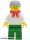 Lego figura City - Plain White Torso with White Arms, Green Legs, Helmet and Scarf