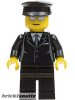 Lego figura City - Airport - Suit Black, Black Hat, Silver Sunglasses - Airport Limo Driver