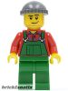 Lego figura City - Overalls Farmer Green, Dark Bluish Gray Knit Cap