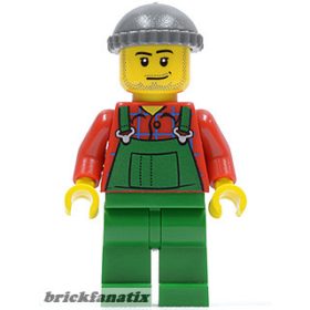   Lego figura City - Overalls Farmer Green, Dark Bluish Gray Knit Cap