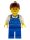 Lego figura City - Farm Hand, Female, Overalls Blue over V-Neck Shirt, Thin Smile