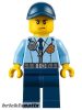 Lego figura City - Police - City Officer, Jacket with Dark Blue Tie and Gold Badge, Dark Blue Legs, Dark Blue Cap