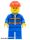 Lego figura City - Construction - Blue Jacket with Diagonal Lower Pockets and Orange Stripes, Blue Legs, Red Construction Helmet