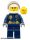 Lego figura City - Police - City Helicopter Pilot Female, Gold Badge and Utility Belt, Dark Blue Legs, White Helmet, Peach Lips Crooked Smile with Freckles