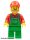 Lego figura City - Farmer - Red Cap and Flannel Shirt, Dark Bluish Gray Beard, Green Overalls
