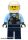 Lego Minifig City - Police - City Motorcyclist, Safety Vest with Police Badge, Dark Blue Legs, White Helmet, Trans-Clear Visor