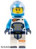 Lego figura City - Space - Astronaut - Male, White Spacesuit with Dark Azure Arms, Dark Azure Helmet, Trans-Clear Visor, Dark Azure Jet Pack, Smirk