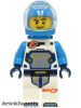 Lego figura City - Space - Astronaut - Male, White Spacesuit with Dark Azure Arms, Dark Azure Helmet, Trans-Clear Visor, Dark Azure Jet Pack, Stubble