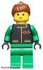Lego figura Town - Extreme Team - Green, Green Legs, Brown Ponytail Hair