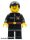 Lego figura Town - Fire - Flame Badge and Straight Line, Black Legs, Black Male Hair