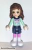 Lego figura Friends Olivia (Light Nougat) - Dark Blue Layered Skirt, Light Aqua Long Sleeve Christmas Top