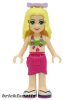 Lego figura Friends Isabella (Light Nougat) - Lime Bikini Top, Magenta Wrap Skirt, Lavender Bow