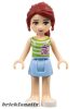 Lego figura Friends Mia - Bright Light Blue Skirt, Green Top with White Stripes