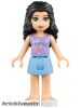 Lego figura Friends Emma - Bright Light Blue Skirt, Lavender Top with Flowers