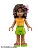 Lego figura Friends Andrea - Lime Shorts, Bright Light Orange Top with Music Notes, Flower