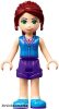 Lego figura Friends Mia - Dark Purple Shorts, Dark Azure Plaid Shirt, Dark Red Ponytail