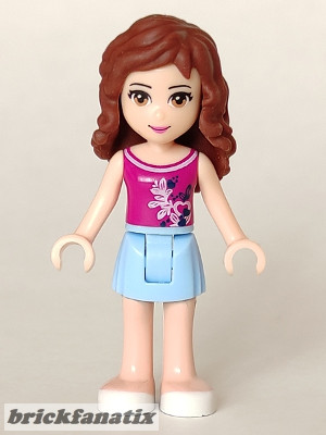 Lego figura Friends Olivia (Light Nougat) - Bright Light Blue Skirt, Magenta Top