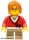 Lego figura Holiday & Event - Christmas - Child - Girl, Sweater Cropped with Bow, Heart Necklace, Dark Tan Short Legs, Dark Orange Ponytail Long with Side Bangs, Glasses, Freckles